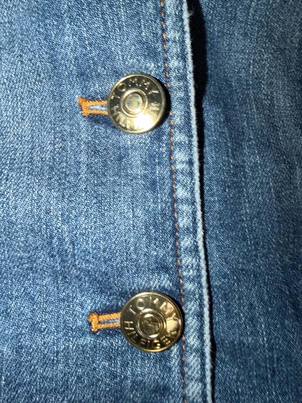 Tommy Hilfiger Women's Blue Denim Blazer Jacket with Gold Crest Buttons Size 12 - Picture 4 of 4